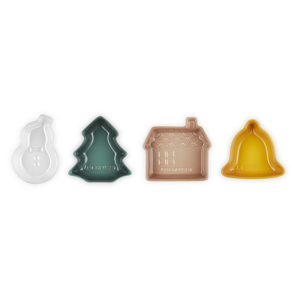 Le Creuset Stoneware Set of 4 Mini Christmas Dishes